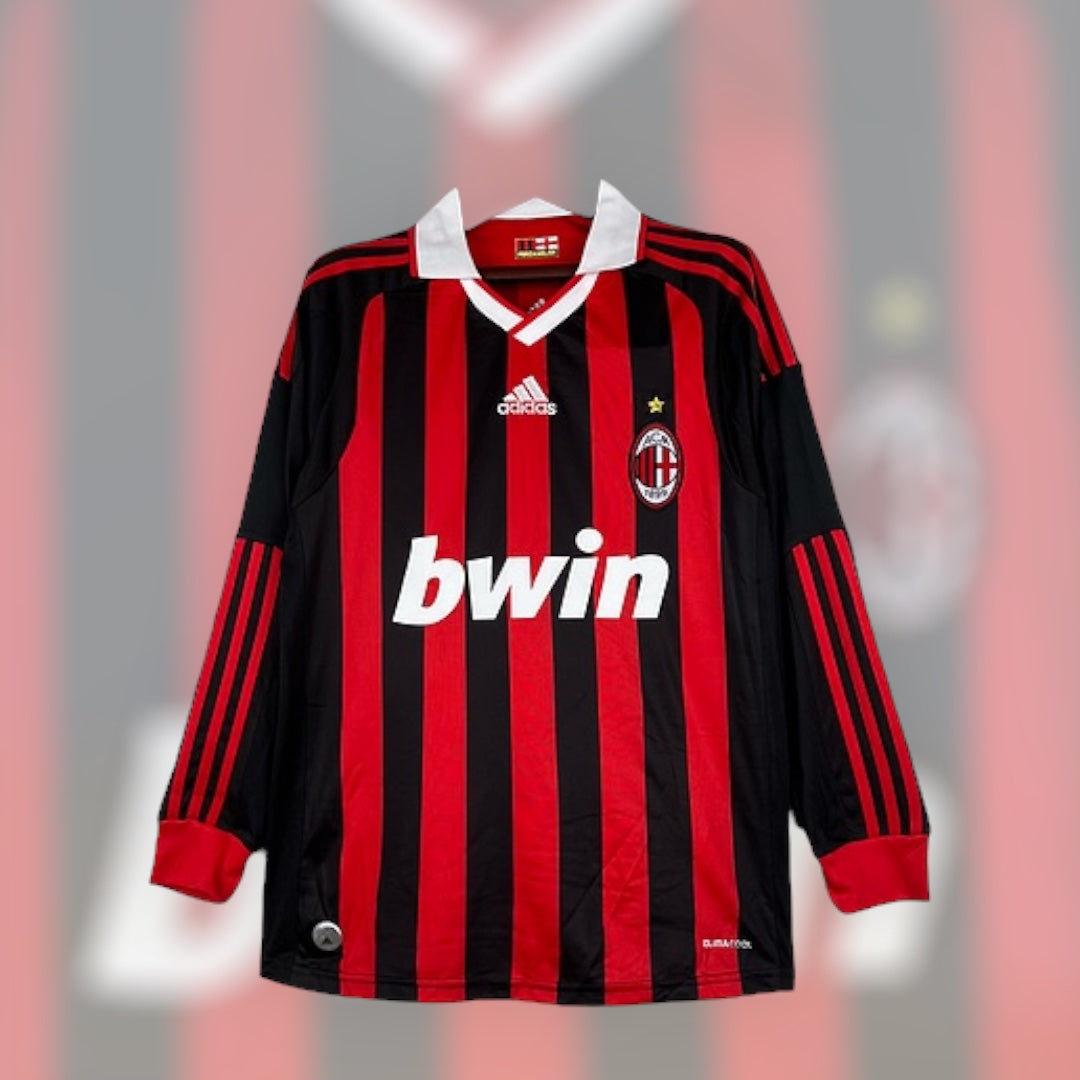 AC Milan 09/10 Home Retro Kit Long Sleeve