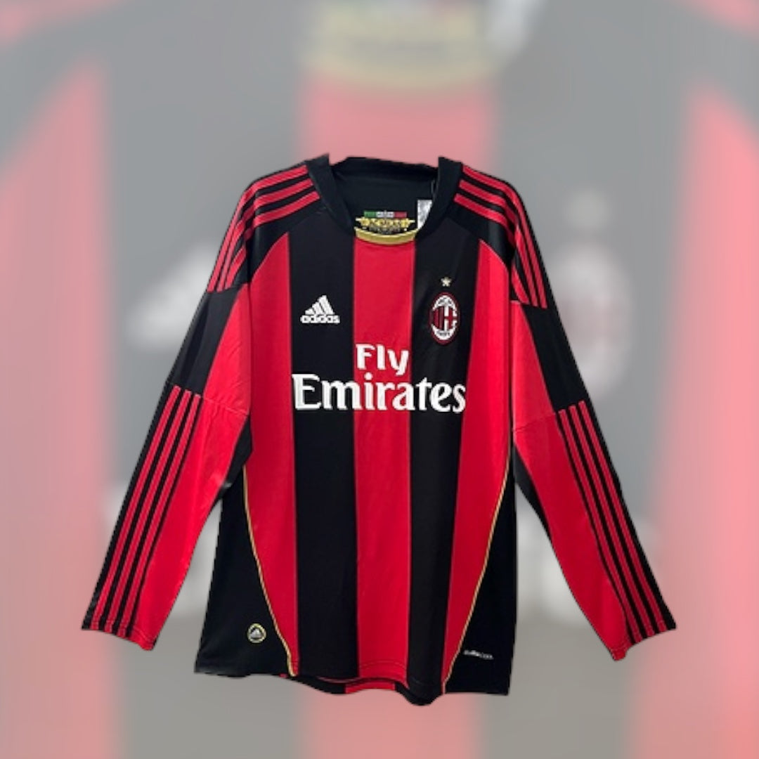 AC Milan 10/11 Home Retro Kit Long Sleeve