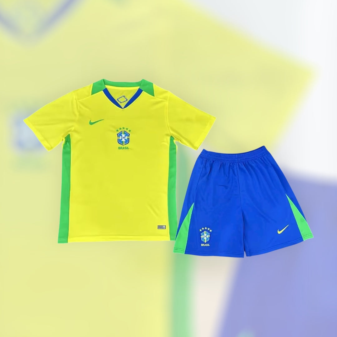 Brazil 25/26 Home Kids Full Kit