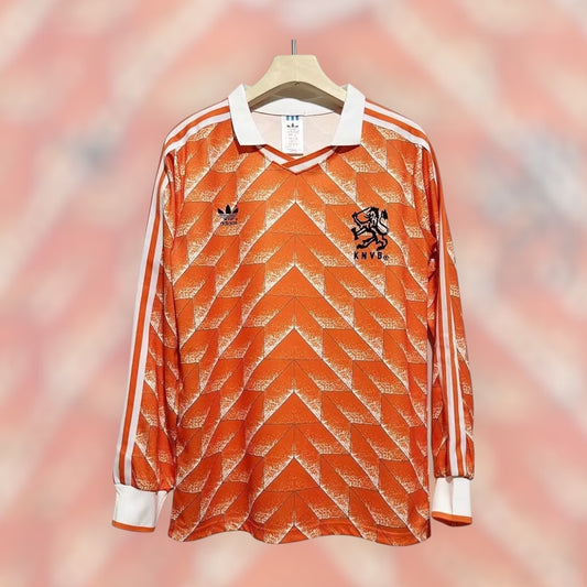 Netherlands 1988 Home Retro Kit Long Sleeve