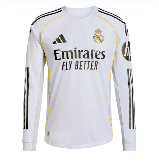 Real Madrid 25/26 Home Stadium Kit Long Sleeve