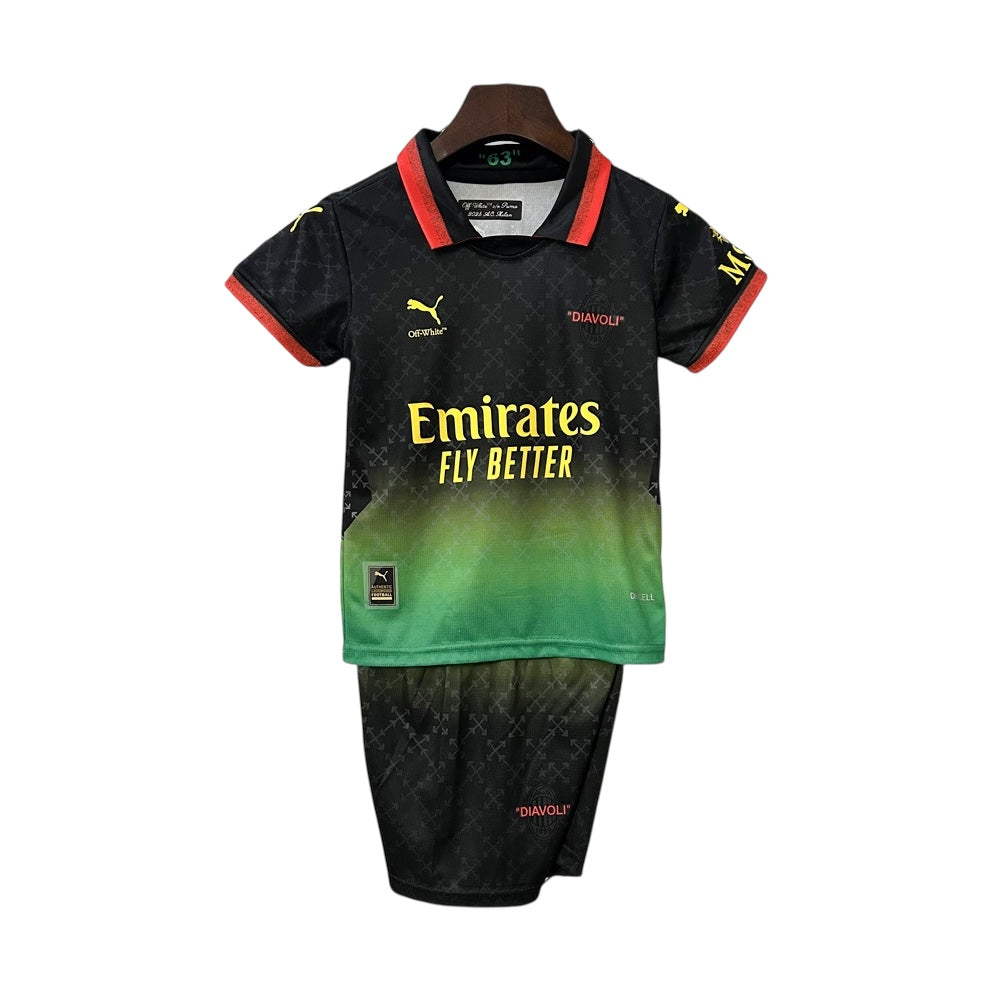 AC Milan 24/25 Away Off White Kids Full Kit