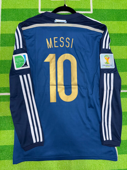 Argentina 2014 Away World Cup Retro Kit Messi #10