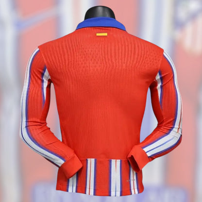 Atletico Madrid Home Player Version Kit Long Sleeve