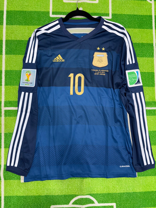 Argentina 2014 Away World Cup Retro Kit Messi #10